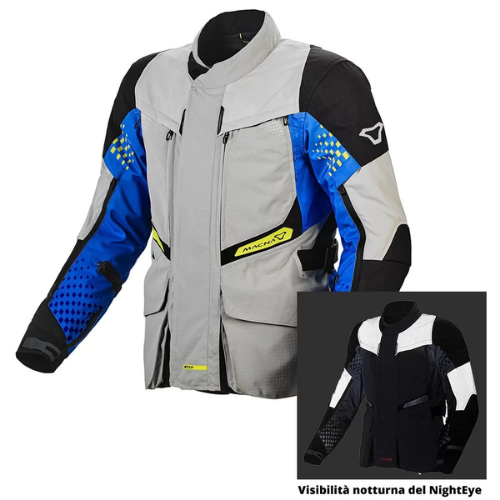 Macna Giacca Moto Macna Fusor Light Grey Blu – Impermeabile 3 Strati CE Livello 2 Blu Abbigliamento per moto - Moon Bike - Vista 3