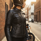 Giacca Moto in Pelle Hevik Avior Lady Donna Nero - Moon Bike - Vista 8