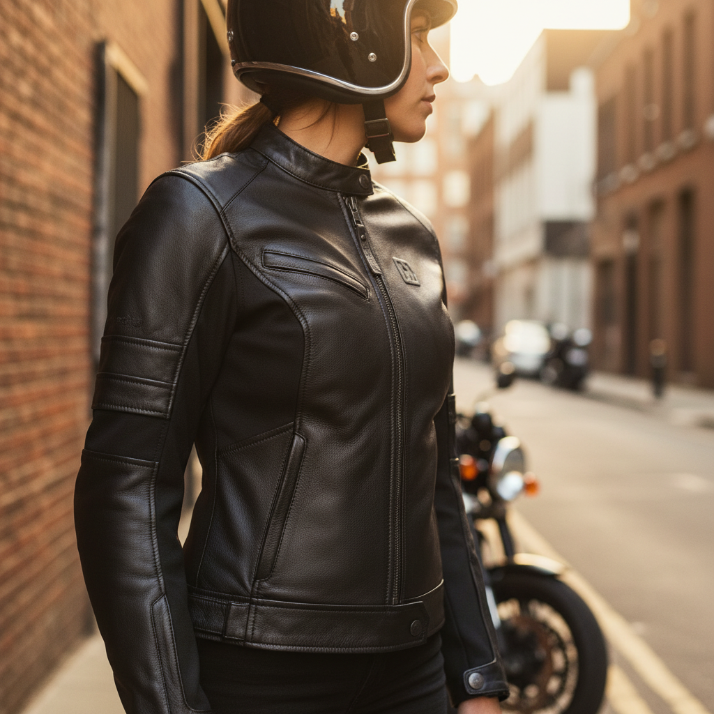 Giacca Moto in Pelle Hevik Avior Lady Donna Nero - Moon Bike - Vista 8