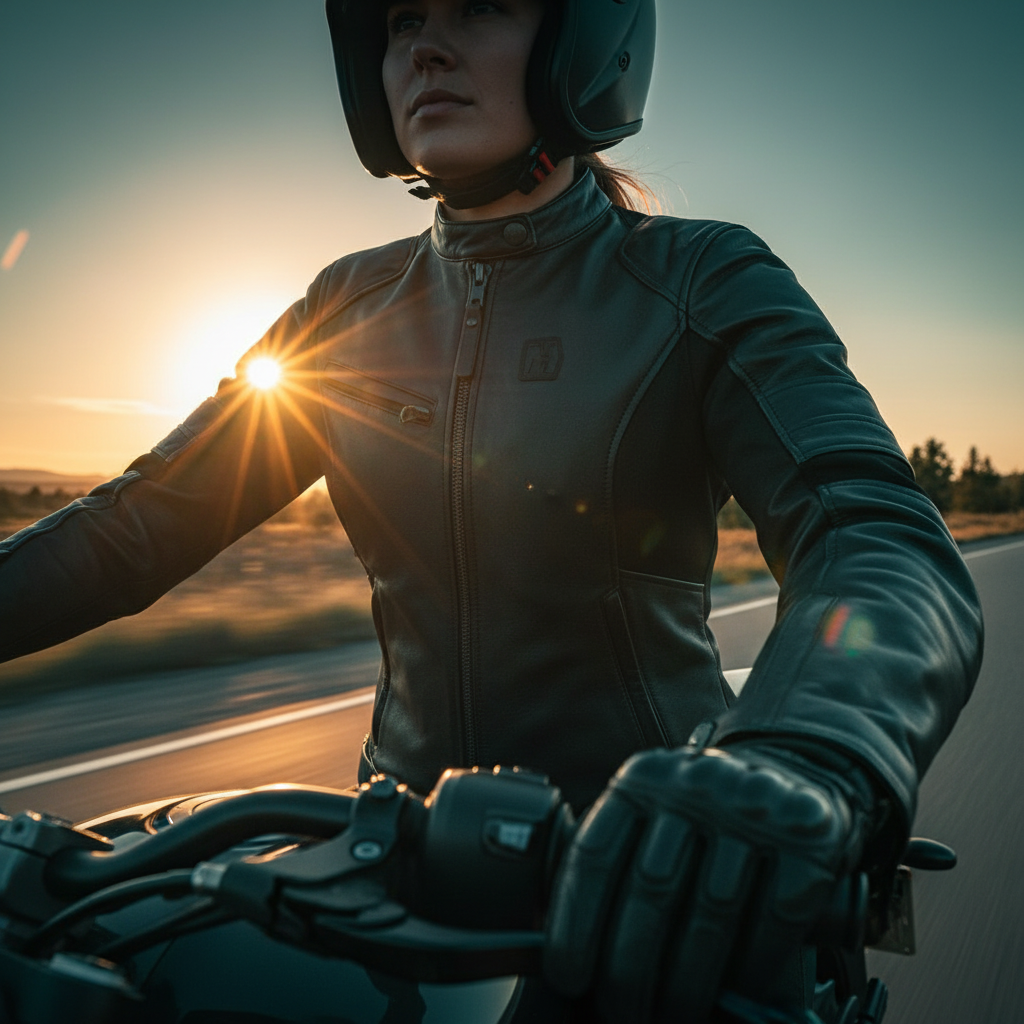 Giacca Moto in Pelle Hevik Avior Lady Donna Nero - Moon Bike - Vista 9