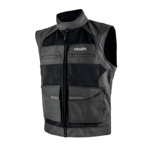 Gilet Moto Hevik Typhoon Multitasche Nero
