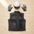 Gilet Moto Hevik Typhoon Multitasche Nero