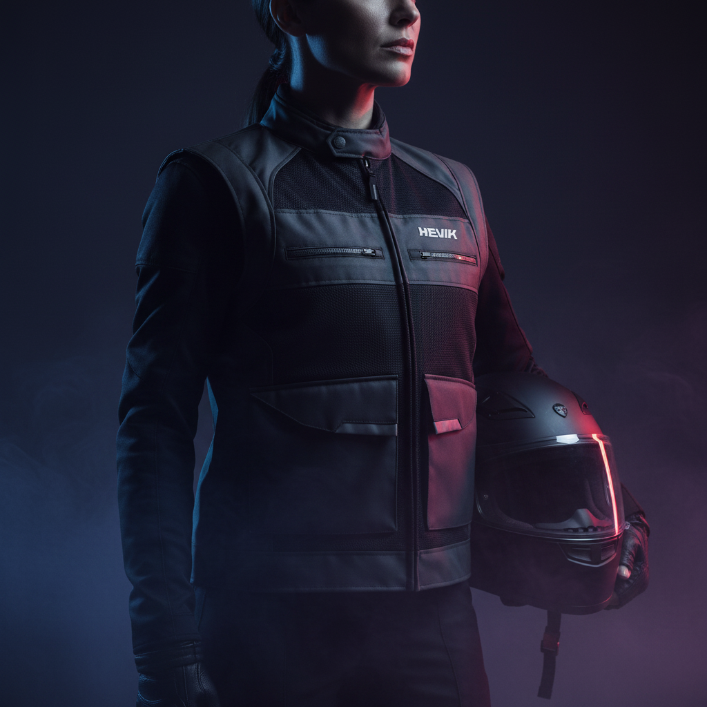 Gilet Moto Hevik Typhoon Multitasche Nero