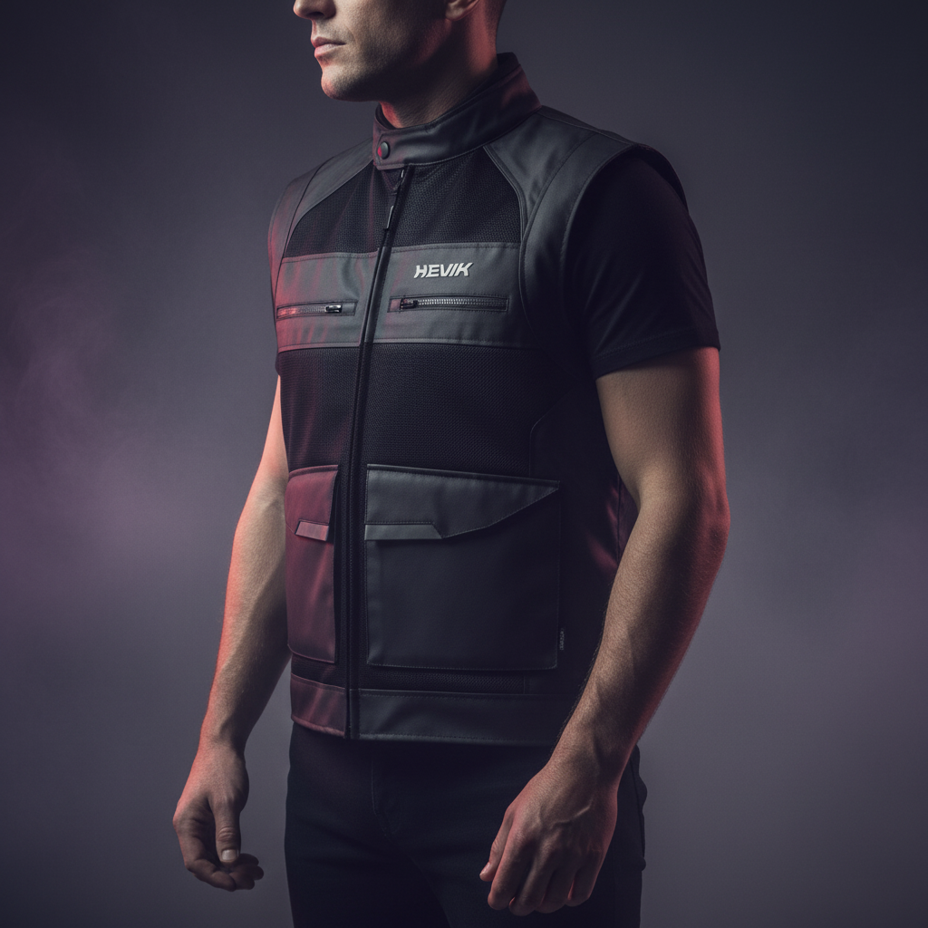 Gilet Moto Hevik Typhoon Multitasche Nero