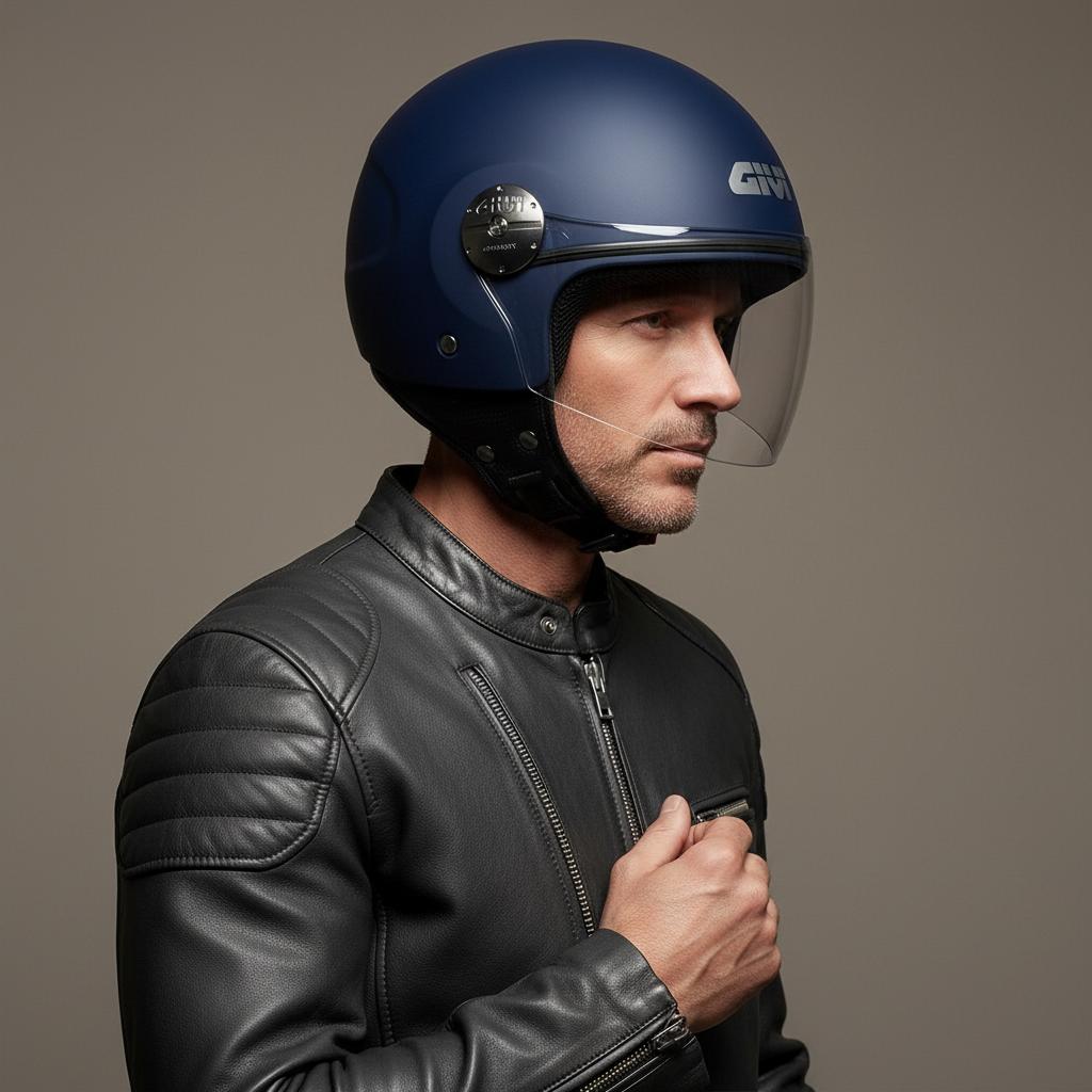Givi 10.7 EVO D-Jet Blu Notte Opaco – Casco Demi-Jet ECE 22.06 - Moon Bike - Vista 4