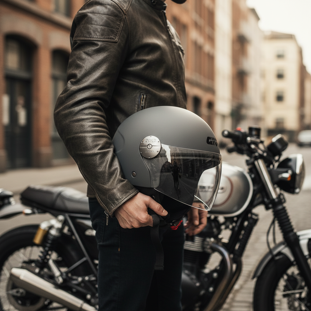 Givi 10.7 EVO D-Jet Grigio Opaco – Casco Demi-Jet ECE 22.06 - Moon Bike - Vista 8