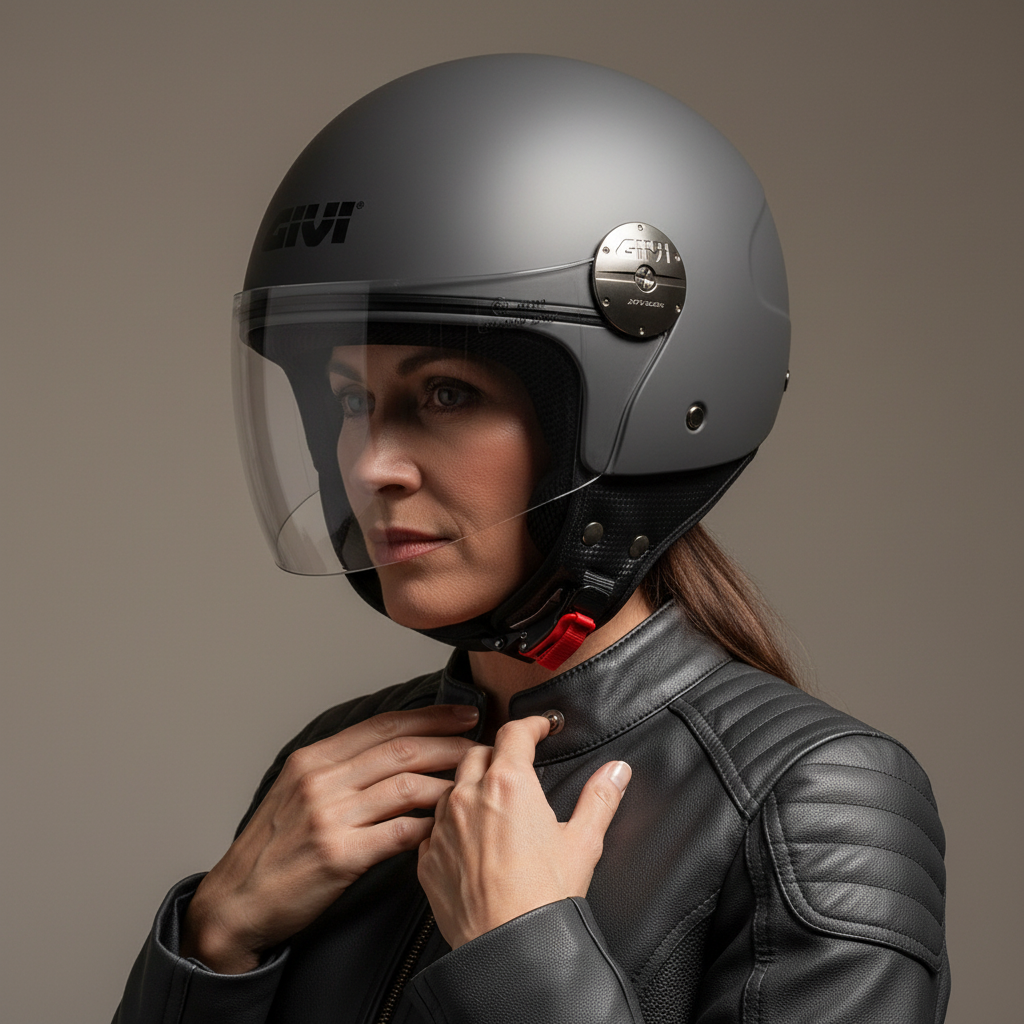 Givi 10.7 EVO D-Jet Grigio Opaco – Casco Demi-Jet ECE 22.06 - Moon Bike - Vista 5