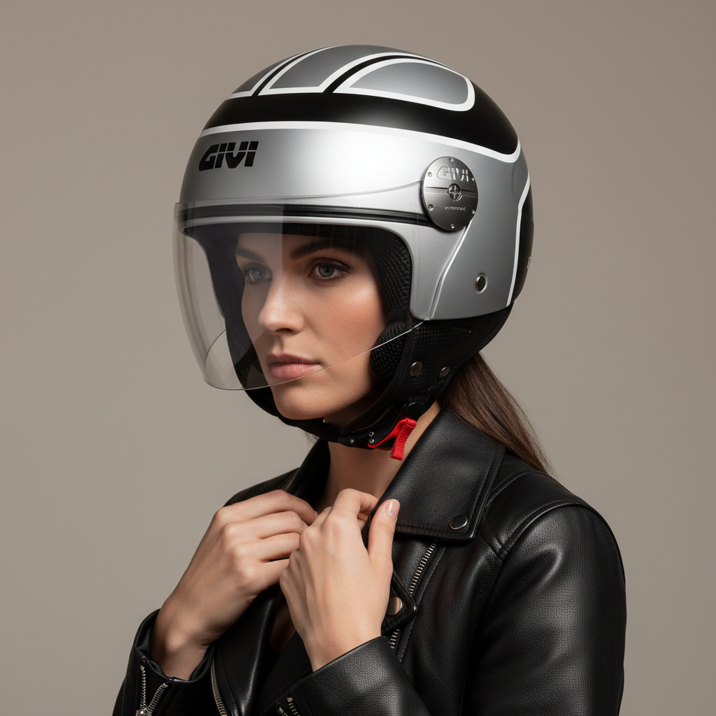 Givi 10.7 Mini-J Nero Opaco – Casco Demi-Jet ECE 22.05 - Moon Bike - Vista 6