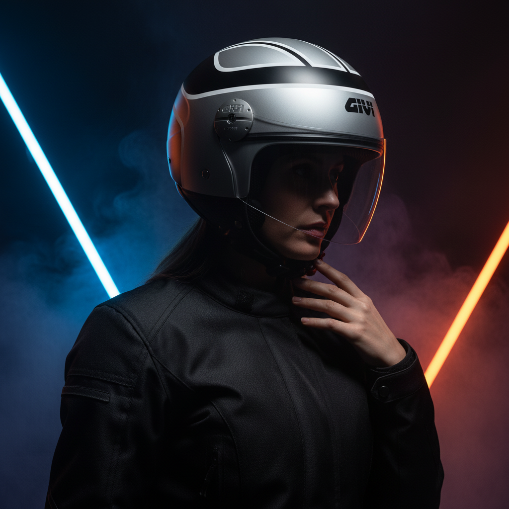 Givi 10.7 Mini-J Nero Opaco – Casco Demi-Jet ECE 22.05 - Moon Bike - Vista 8