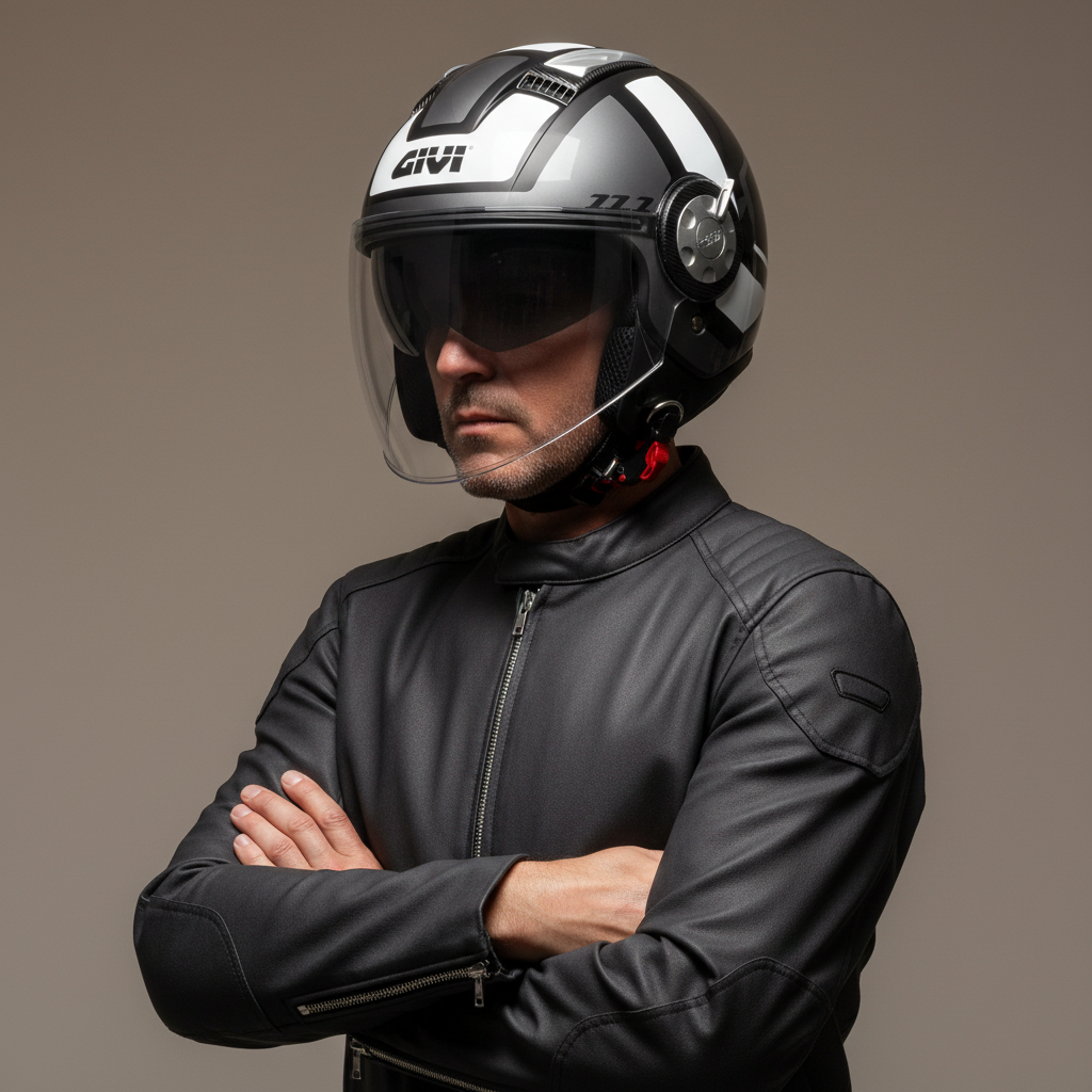 Givi 11.1 Air Jet-R Class Argento/Nero/Bianco – Casco Jet ECE 22.05 - Moon Bike - Vista 9