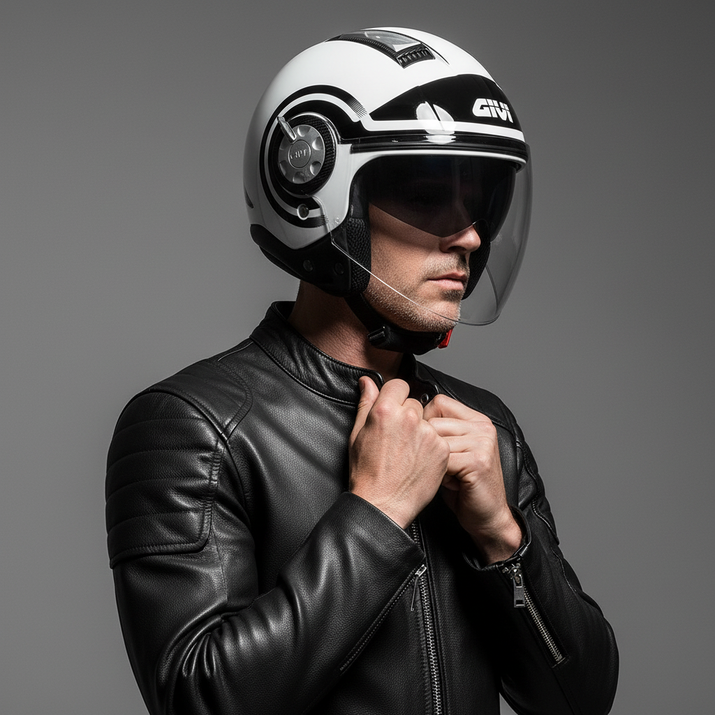 Givi 11.1 Air Jet-R Round Bianco/Nero – Casco Jet ECE 22.05 - Moon Bike - Vista 10