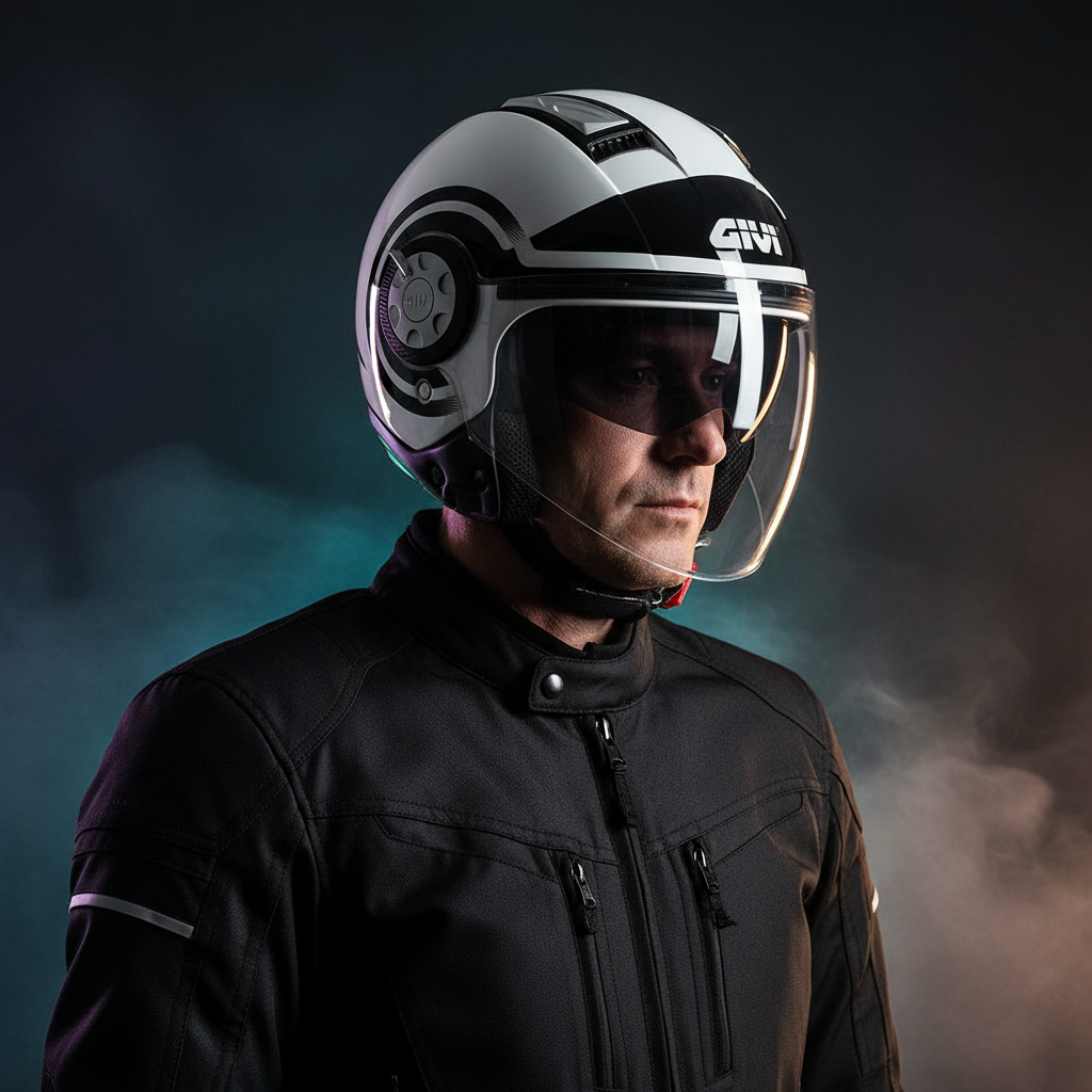 Givi 11.1 Air Jet-R Round Bianco/Nero – Casco Jet ECE 22.05 - Moon Bike - Vista 12
