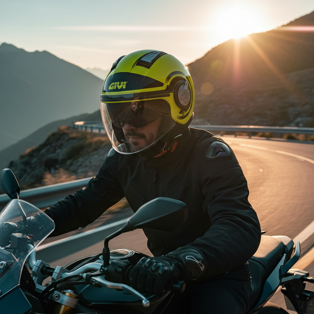 Givi 11.1 Air Jet-R Round Giallo Fluo/Nero – Casco Jet ECE 22.05 - Moon Bike - Vista 14