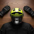 Givi 11.1 Air Jet-R Round Giallo Fluo/Nero – Casco Jet ECE 22.05 - Moon Bike - Vista 9