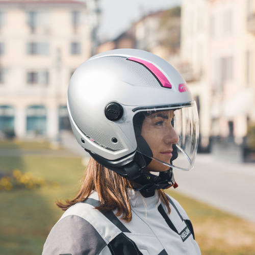 Givi 11.7B D-Jet Argento Opaco/Fucsia – Casco Demi-Jet ECE 22.06 - Moon Bike - Vista 10