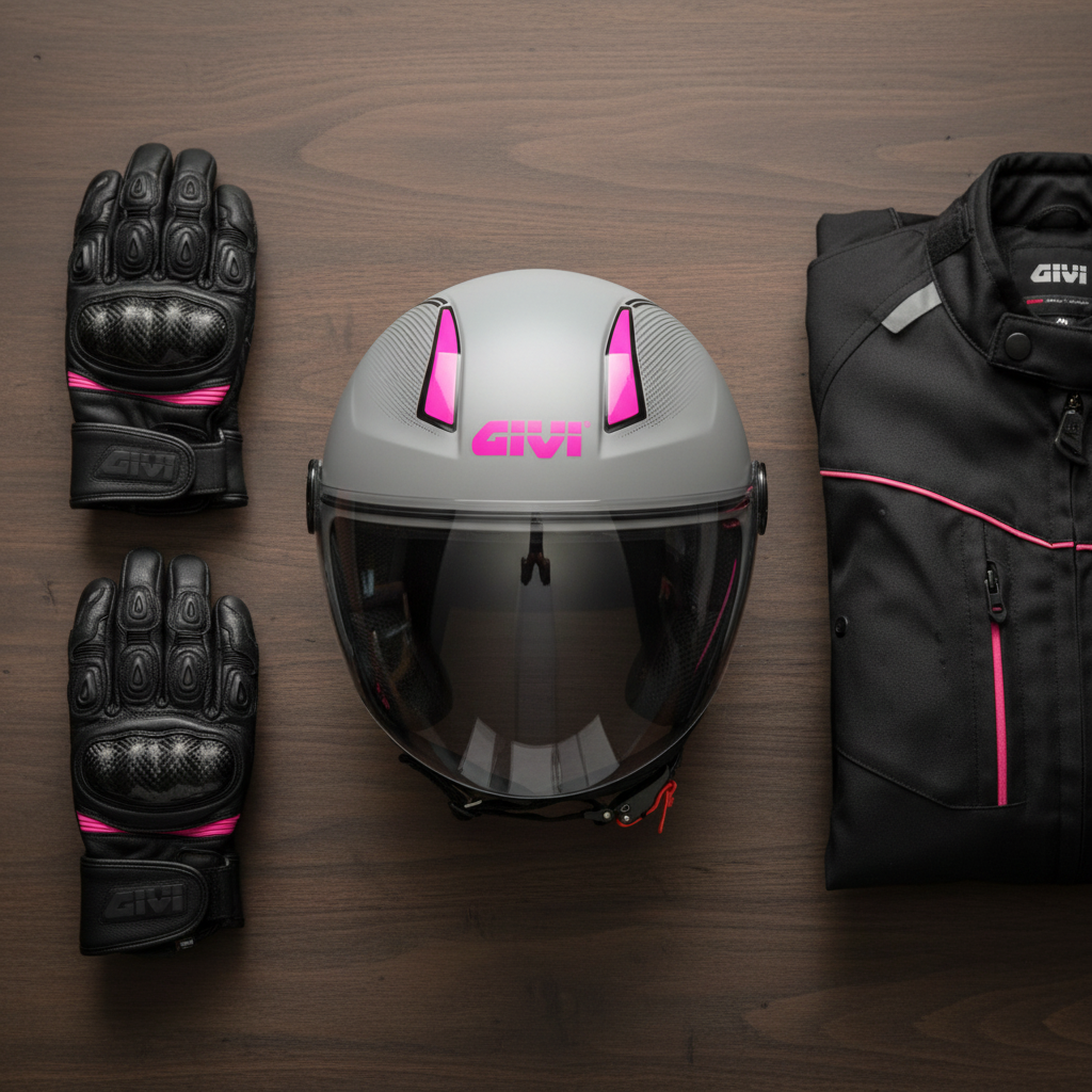 Givi 11.7B D-Jet Argento Opaco/Fucsia – Casco Demi-Jet ECE 22.06 - Moon Bike - Vista 11