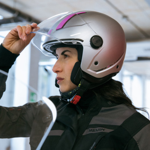 Givi 11.7B D-Jet Argento Opaco/Fucsia – Casco Demi-Jet ECE 22.06 - Moon Bike - Vista 7
