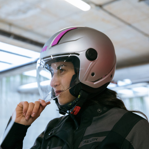 Givi 11.7B D-Jet Argento Opaco/Fucsia – Casco Demi-Jet ECE 22.06 - Moon Bike - Vista 8