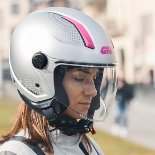 Givi 11.7B D-Jet Argento Opaco/Fucsia – Casco Demi-Jet ECE 22.06 - Moon Bike - Vista 9