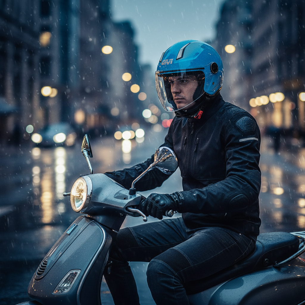 Givi 11.7B D-Jet Azzurro – Casco Demi-Jet ECE 22.06 - Moon Bike - Vista 16