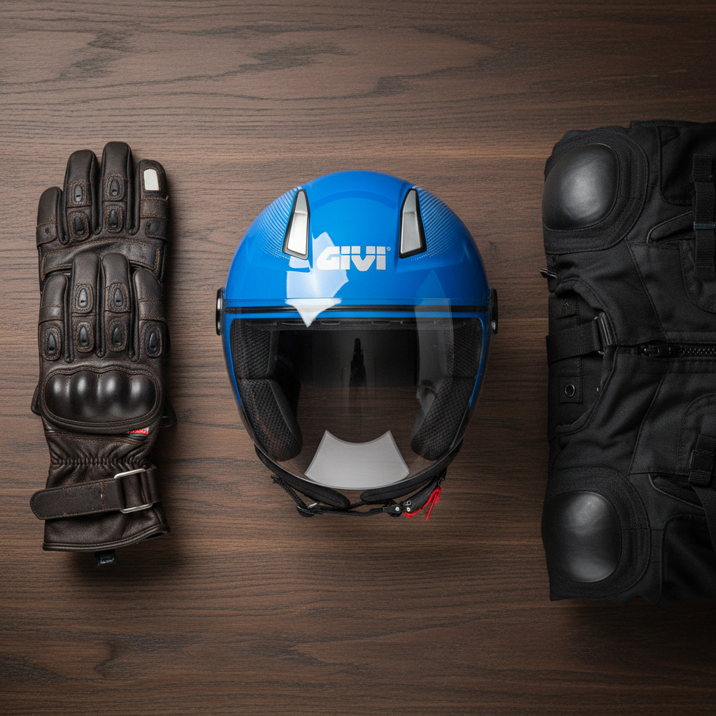 Givi 11.7B D-Jet Azzurro – Casco Demi-Jet ECE 22.06 - Moon Bike - Vista 9