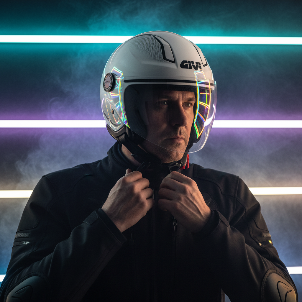 Givi 11.7B D-Jet Bianco Lucido – Casco Demi-Jet ECE 22.06 - Moon Bike - Vista 12