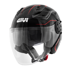 Givi 12.3 Stratos Flux Nero/Rosso – Casco Jet ECE 22.05 - Moon Bike - Vista 1