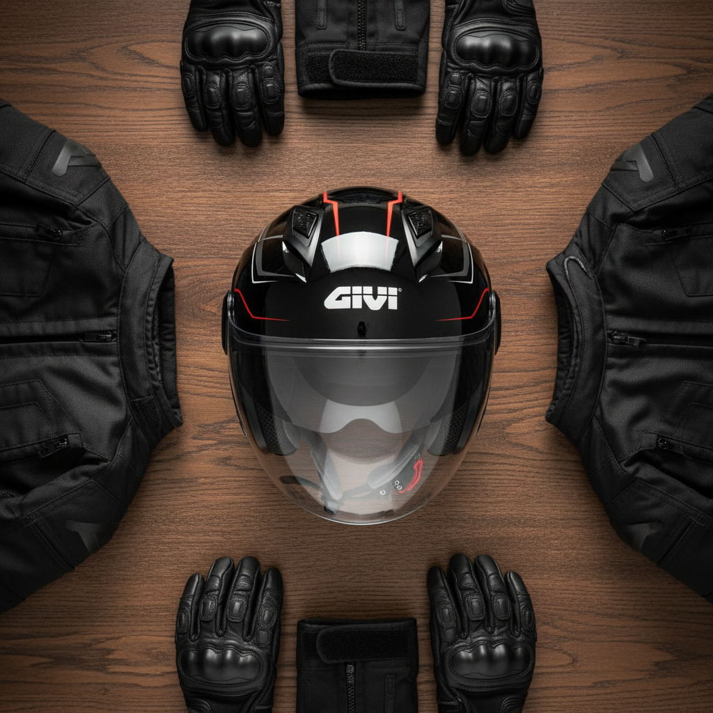 Givi 12.3 Stratos Flux Nero/Rosso – Casco Jet ECE 22.05 - Moon Bike - Vista 9