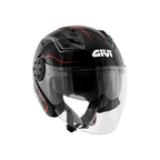 Givi 12.3 Stratos Flux Nero/Rosso – Casco Jet ECE 22.05 - Moon Bike - Vista 4