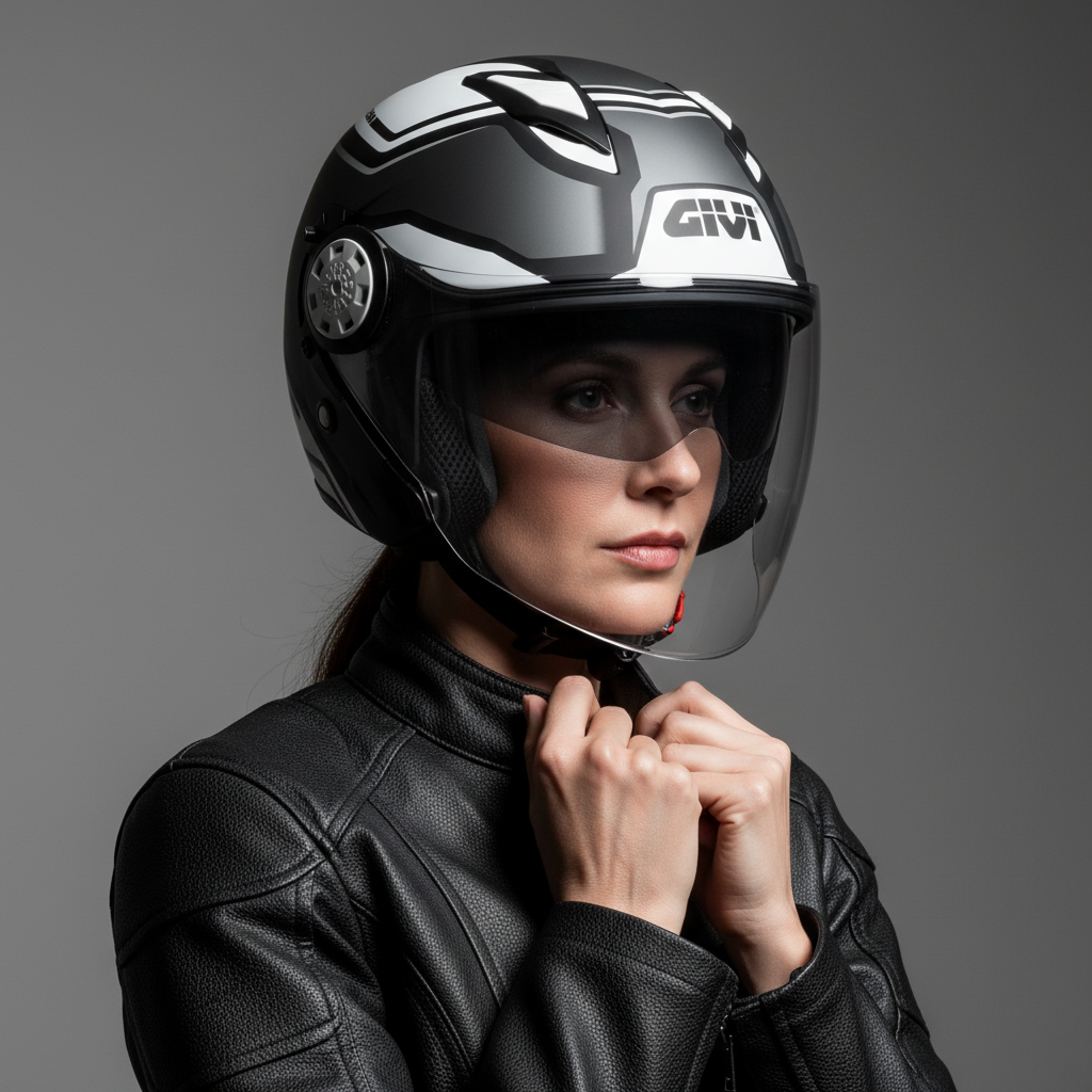 Givi 12.3 Stratos Shade Titanio/Nero/Bianco – Casco Jet ECE 22.05 - Moon Bike - Vista 11