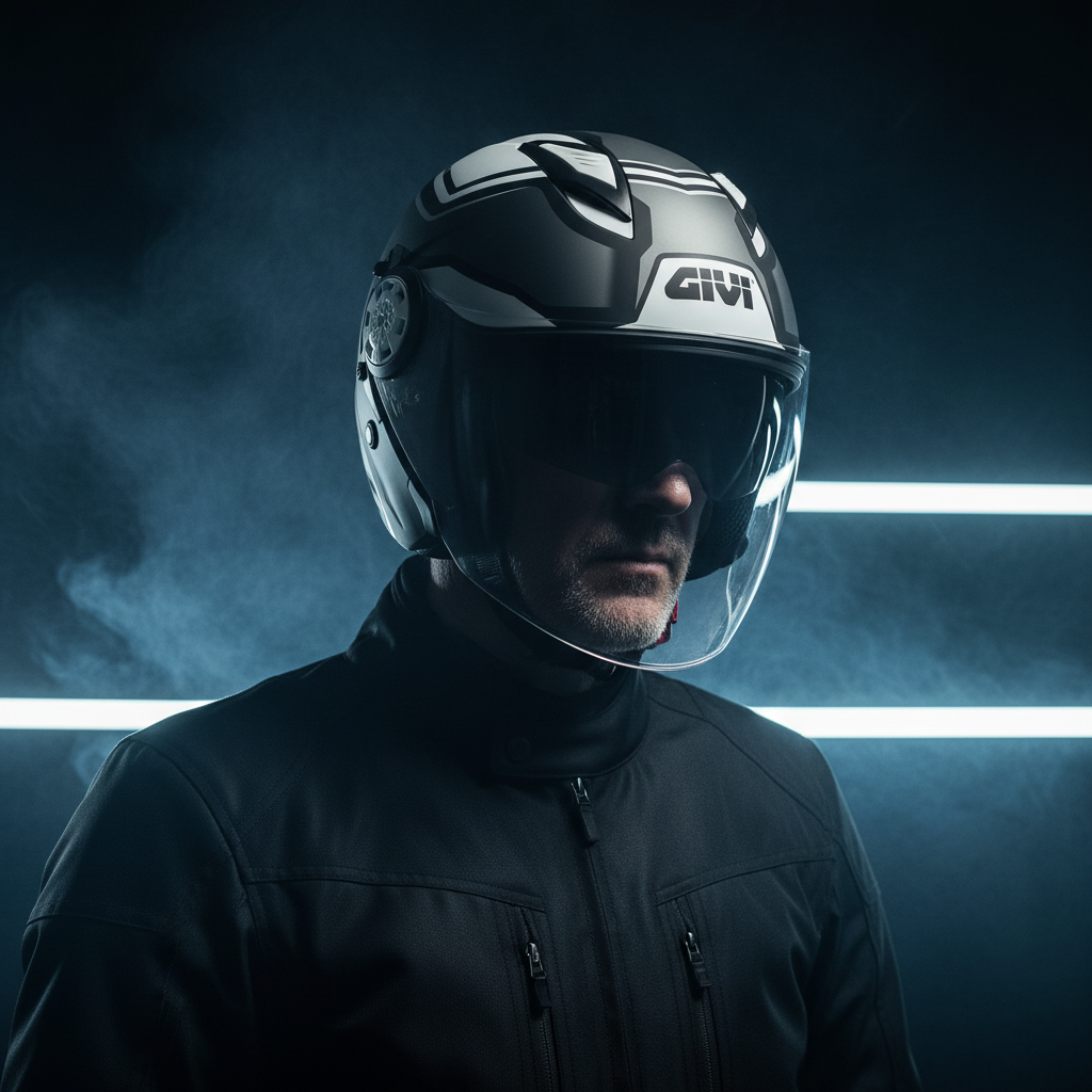 Givi 12.3 Stratos Shade Titanio/Nero/Bianco – Casco Jet ECE 22.05 - Moon Bike - Vista 13