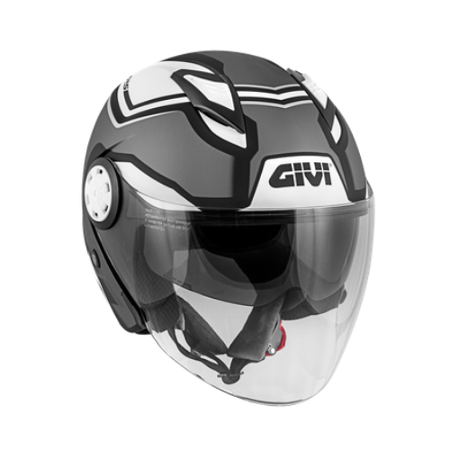 Givi 12.3 Stratos Shade Titanio/Nero/Bianco – Casco Jet ECE 22.05 - Moon Bike - Vista 2