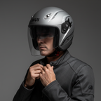 Givi 20.6 Fiber-J2 Plus Grigio Opaco – Casco Jet in Fibra ECE 22.05 - Moon Bike - Vista 5