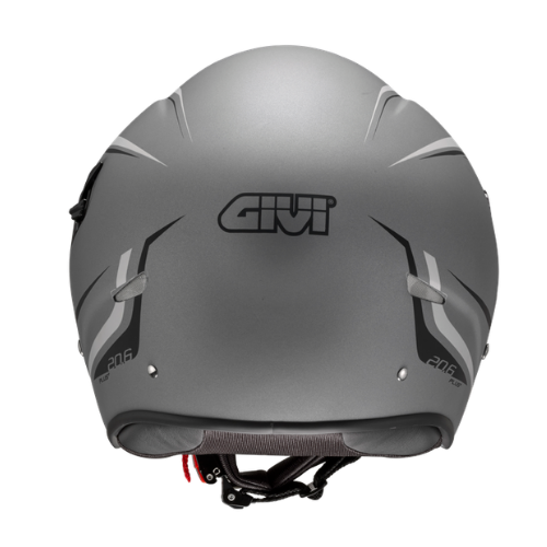 Givi 20.6 Fiber-J2 Plus Grigio Opaco – Casco Jet in Fibra ECE 22.05 - Moon Bike - Vista 3