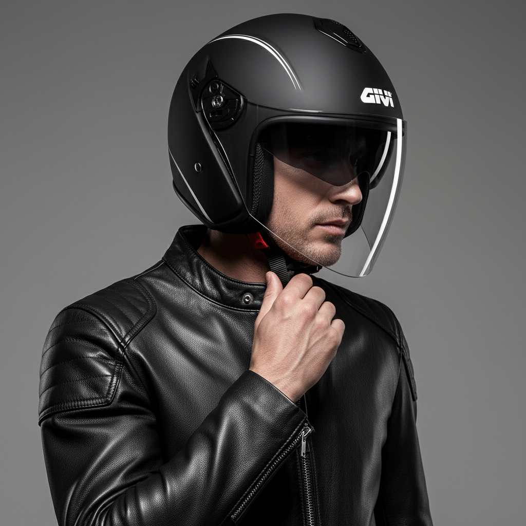 Givi 20.9 Fiberjet Gliese Nero Opaco – Casco Jet in Fibra ECE 22.05 - Moon Bike - Vista 6