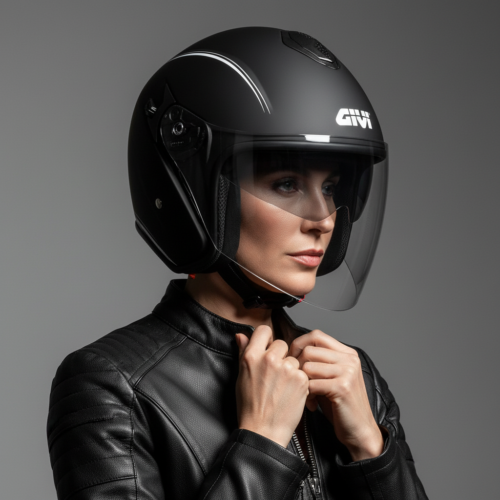 Givi 20.9 Fiberjet Gliese Nero Opaco – Casco Jet in Fibra ECE 22.05 - Moon Bike - Vista 7