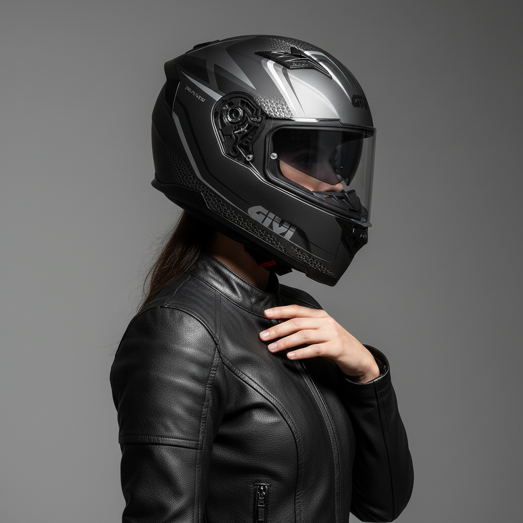 Givi 50.5 Tridion Raptor Titanio Opaco/Nero – Casco Integrale ECE 22.05 - Moon Bike - Vista 10