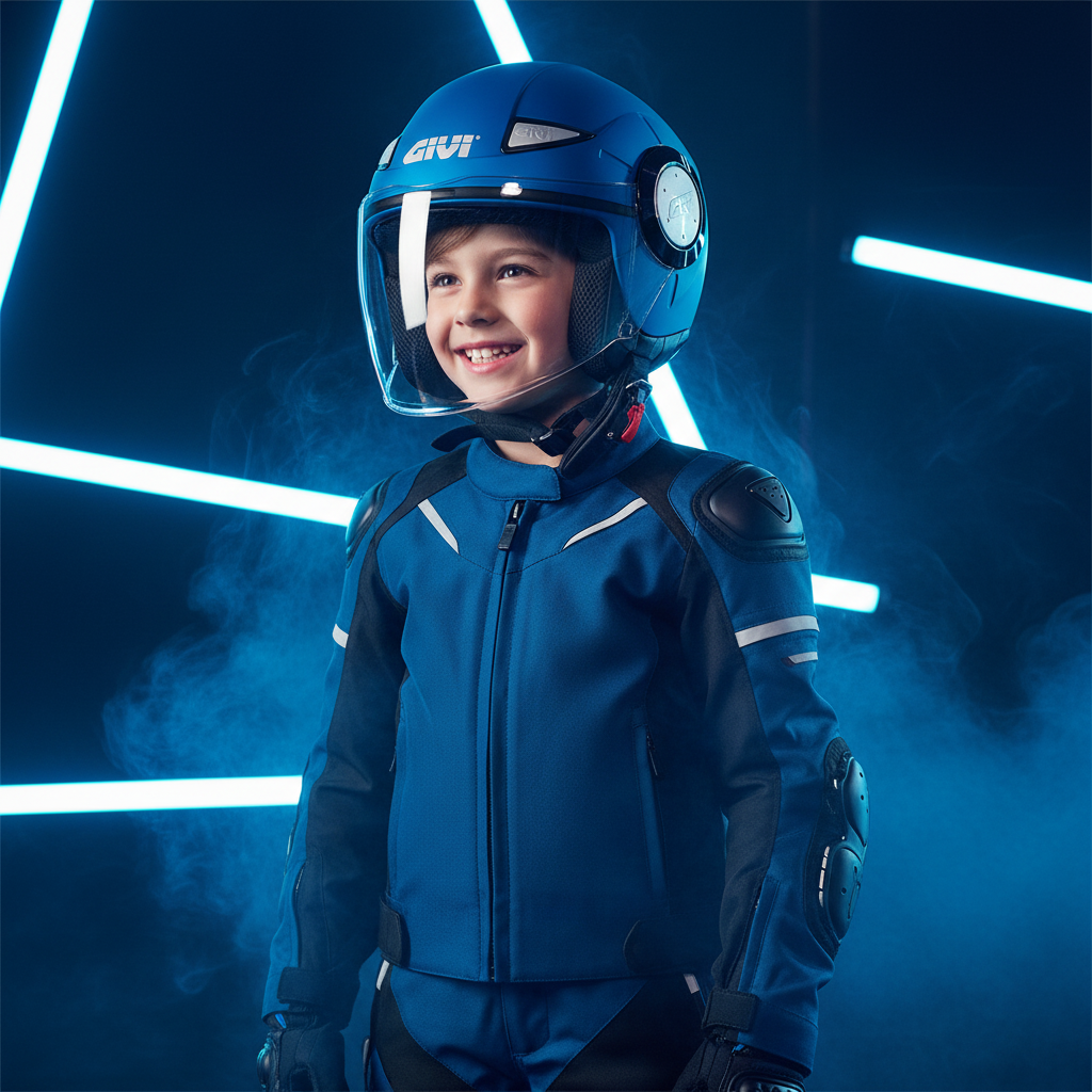Givi Junior 5 Bambino Blu Chiaro Opaco – Casco Jet ECE 22.05 - Moon Bike - Vista 11