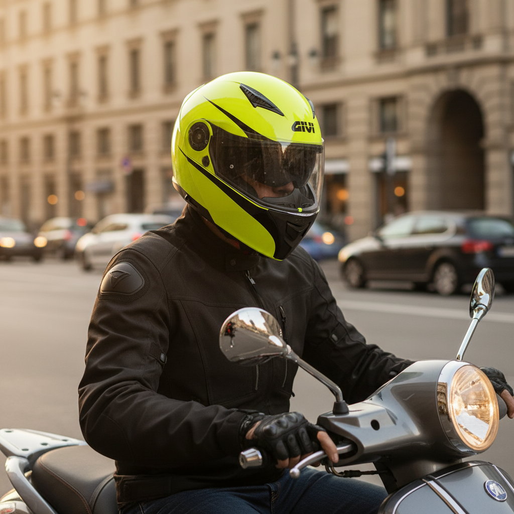Givi X.16 Voyager Giallo Fluo – Casco Modulare (omologazione P) ECE 22.05 - Moon Bike - Vista 11