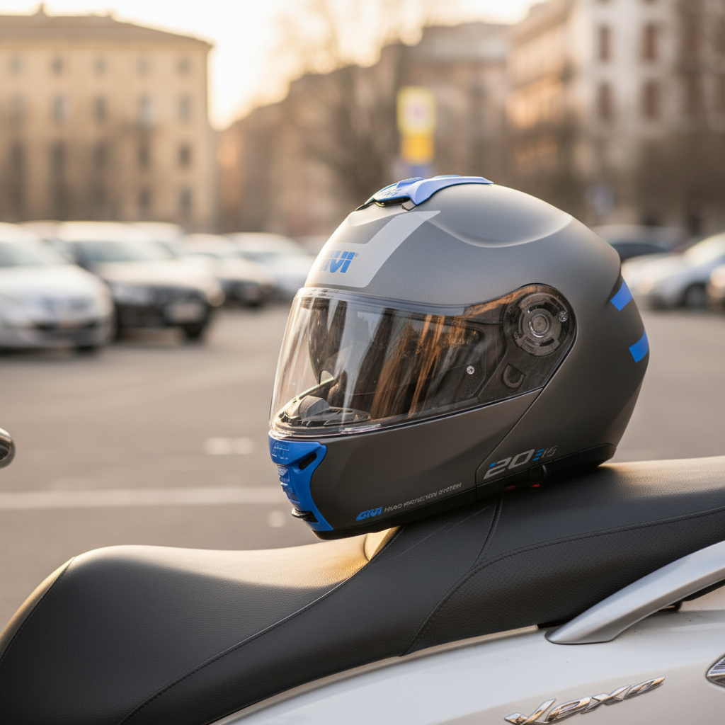 Givi X.20 Expedition EVO Argento/Blu Opaco – Casco Modulare P/J ECE 22.05 - Moon Bike - Vista 5