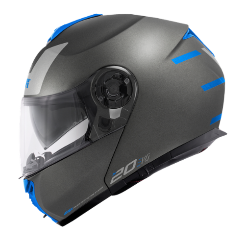 Givi X.20 Expedition EVO Argento/Blu Opaco – Casco Modulare P/J ECE 22.05 - Moon Bike - Vista 3