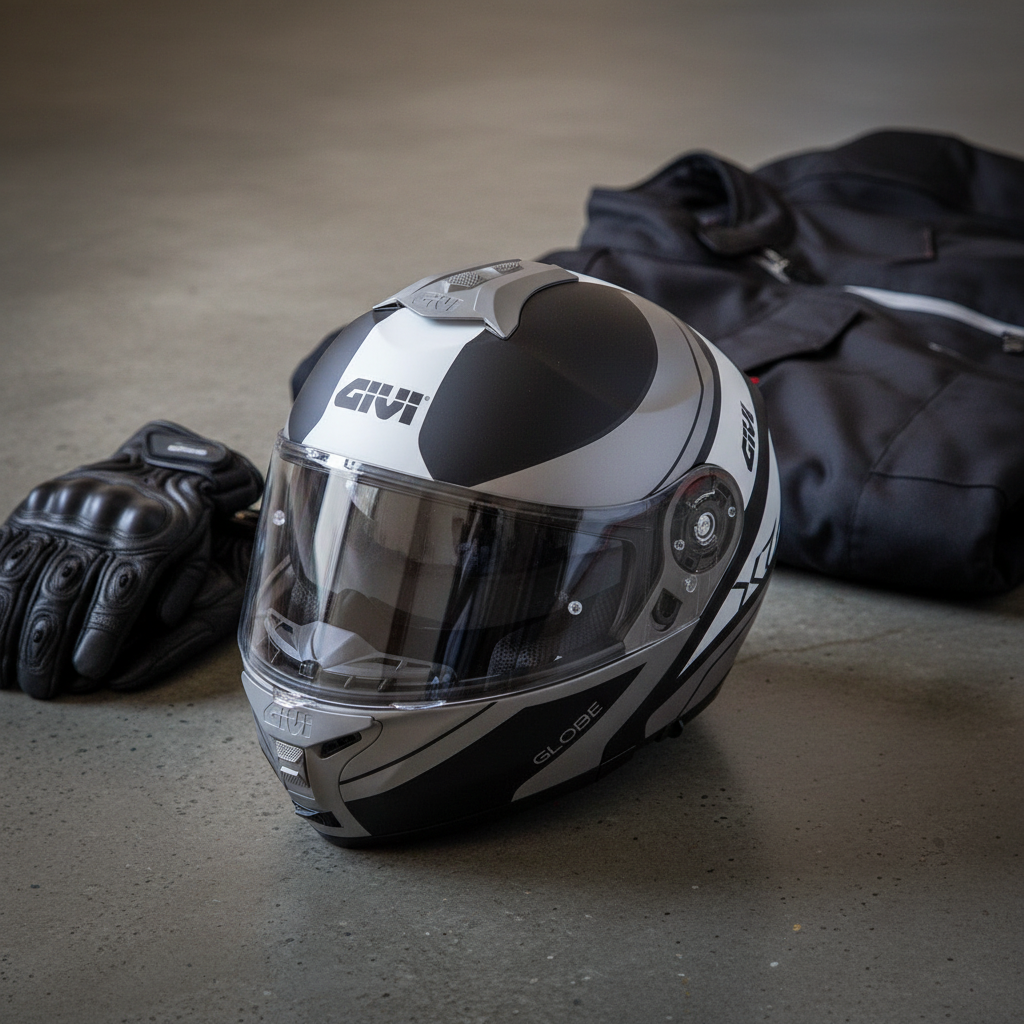 Givi X.21 Challenger Globe Nero Opaco/Titanio – Casco Modulare P/J ECE 22.05 - Moon Bike - Vista 10