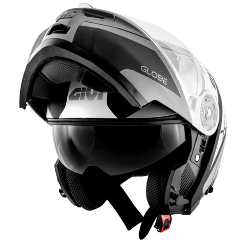 Givi X.21 Challenger Globe Nero Opaco/Titanio – Casco Modulare P/J ECE 22.05 - Moon Bike - Vista 2