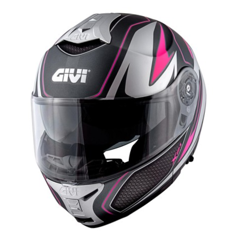 Givi X.21 Challenger Shiver Lady Titanio/Argento/Fucsia – Casco Modulare P/J ECE 22.05 - Moon Bike - Vista 1