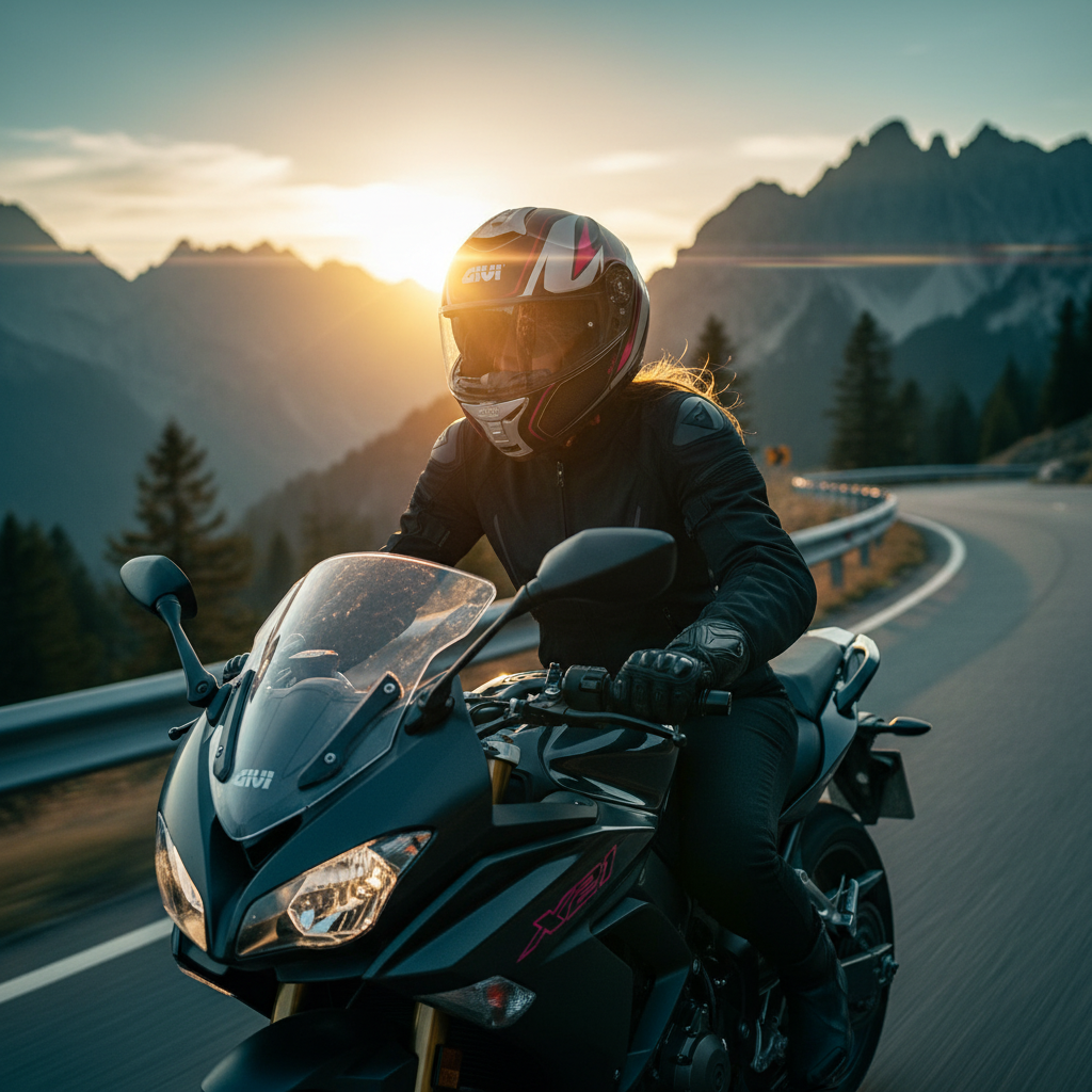 Givi X.21 Challenger Shiver Lady Titanio/Argento/Fucsia – Casco Modulare P/J ECE 22.05 - Moon Bike - Vista 14
