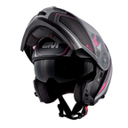 Givi X.21 Challenger Shiver Lady Titanio/Argento/Fucsia – Casco Modulare P/J ECE 22.05 - Moon Bike - Vista 2