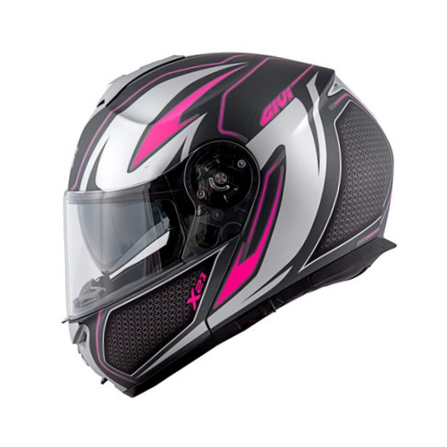 Givi X.21 Challenger Shiver Lady Titanio/Argento/Fucsia – Casco Modulare P/J ECE 22.05 - Moon Bike - Vista 4