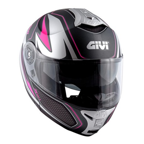 Givi X.21 Challenger Shiver Lady Titanio/Argento/Fucsia – Casco Modulare P/J ECE 22.05 - Moon Bike - Vista 9