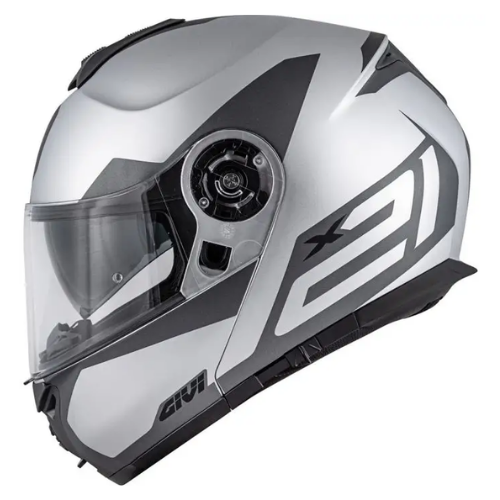 Givi X.21 Challenger Spirit Argento/Grigio Opaco – Casco Modulare P/J ECE 22.05 - Moon Bike - Vista 3