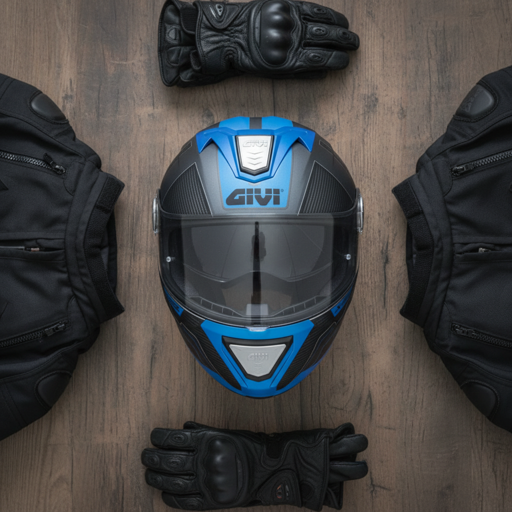 Givi X.23 Sidney Protect Titanio Opaco/Nero/Blu – Casco Modulare P/J ECE 22.05 - Moon Bike - Vista 10